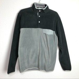 Southern Grit Mens Grey Snap Front Fleece Pullover Size S Snap Pocket Stretch